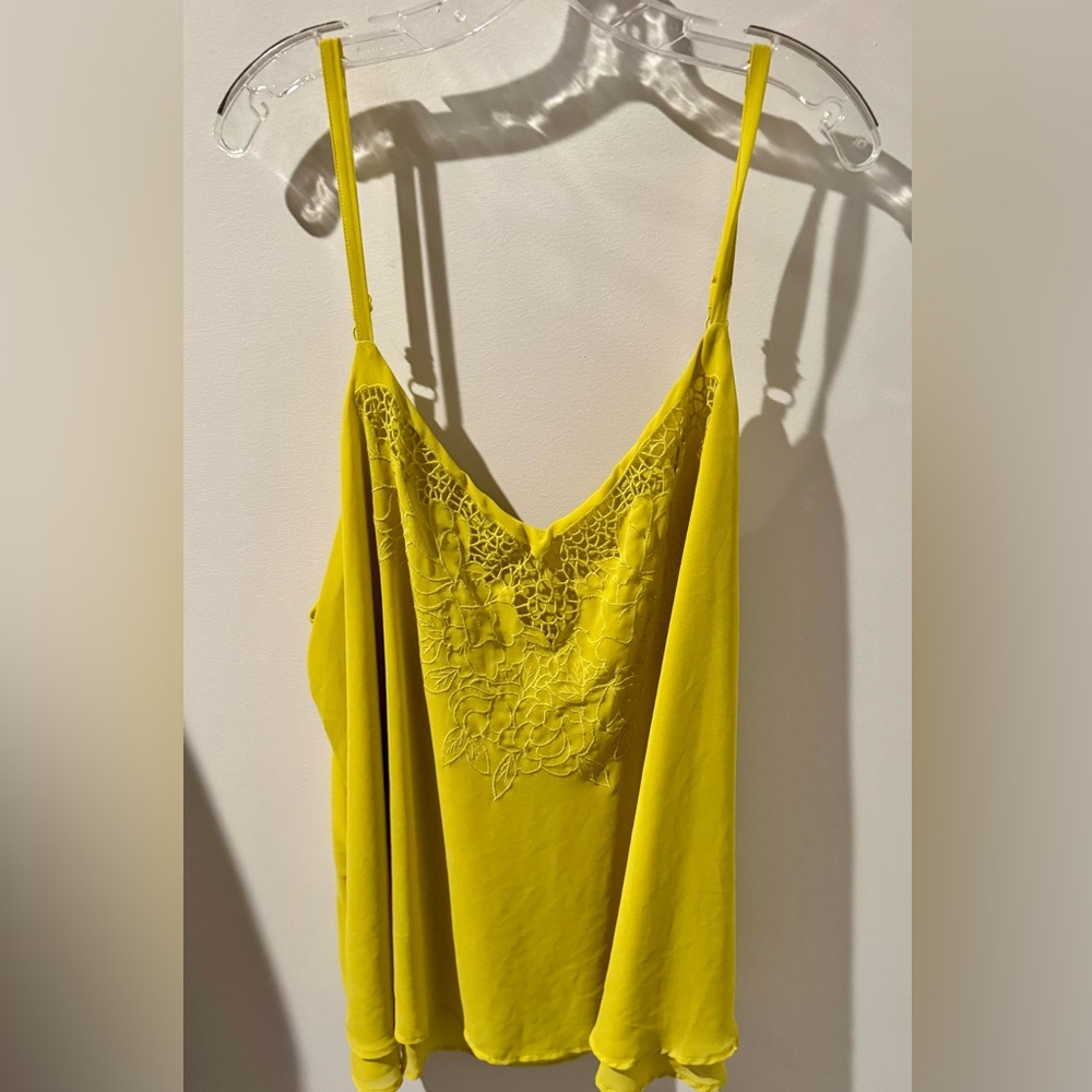 Torrid Yellow Lace Camisole Tank Top